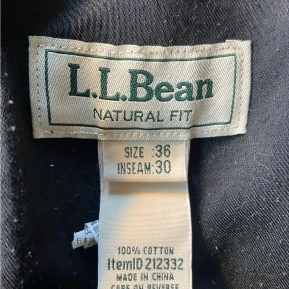 LL Bean Wrinkle Free Blue Chinos 36/30 - Picture 2 of 5